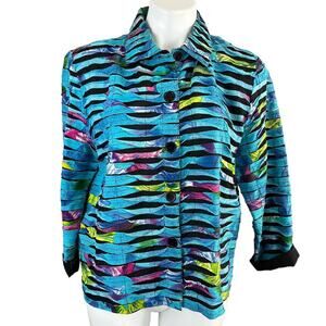 Step in Style artsy fabric ribbon lightweight blazer medium